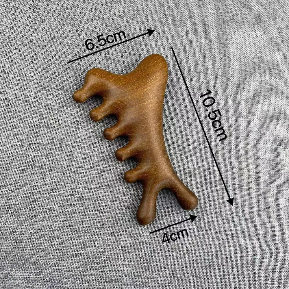 4 in1 Body Meridian Massage Comb Five Teeth Anti-Static Head Massage Comb Help Blood Circulation Wide Tooth Wood Massage Comb - Image 6