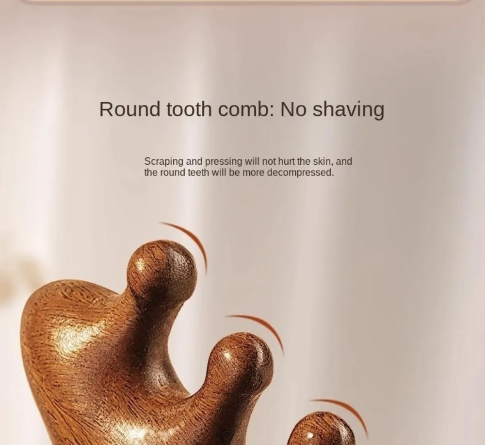 4 in1 Body Meridian Massage Comb Five Teeth Anti-Static Head Massage Comb Help Blood Circulation Wide Tooth Wood Massage Comb - Image 16