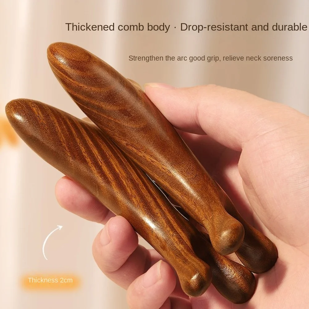 4 in1 Body Meridian Massage Comb Five Teeth Anti-Static Head Massage Comb Help Blood Circulation Wide Tooth Wood Massage Comb - Image 3